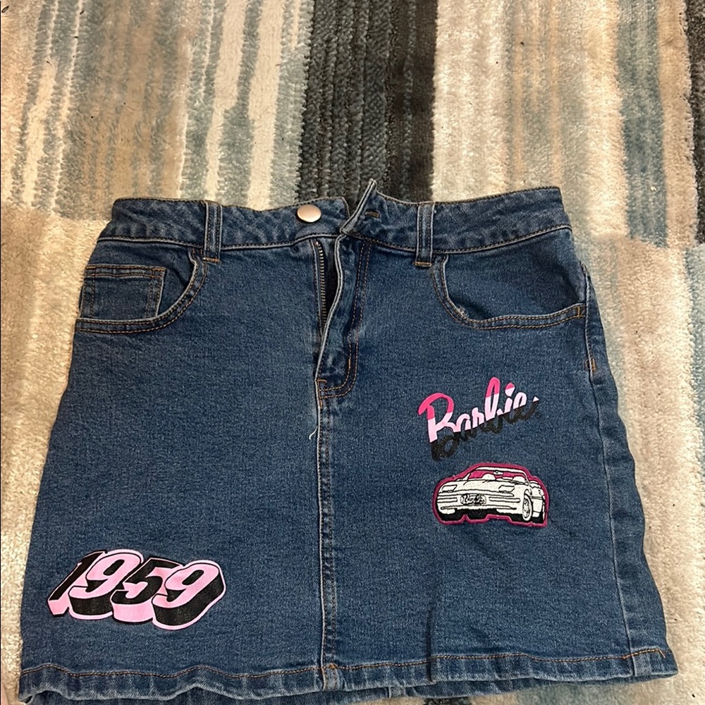 Barbie Denim Skirt with Pink Accents